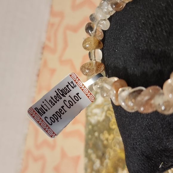 Rutilated Quartz Copper Color Bracelet NWT - Picture 3 of 4